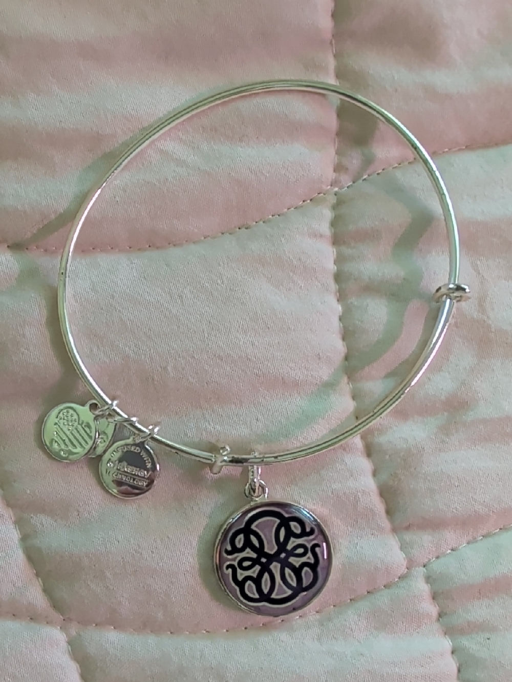 Alex and Ani Silver Bangle with Path Of Life Charm
